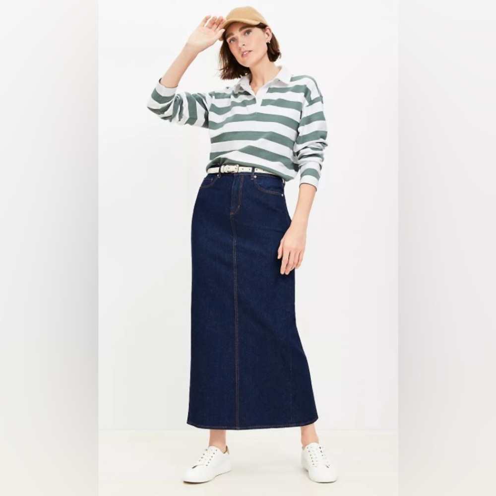 LOFT Denim Maxi Skirt